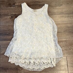 Via Signoria 100% Silk Floral Tank Top Blouse Size S